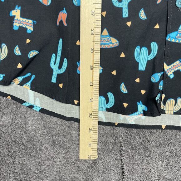 NWT Tipsy Elves Midnight Fiesta Mens XXL Black Hawaiian Shirt Button Up - Picture 7 of 9